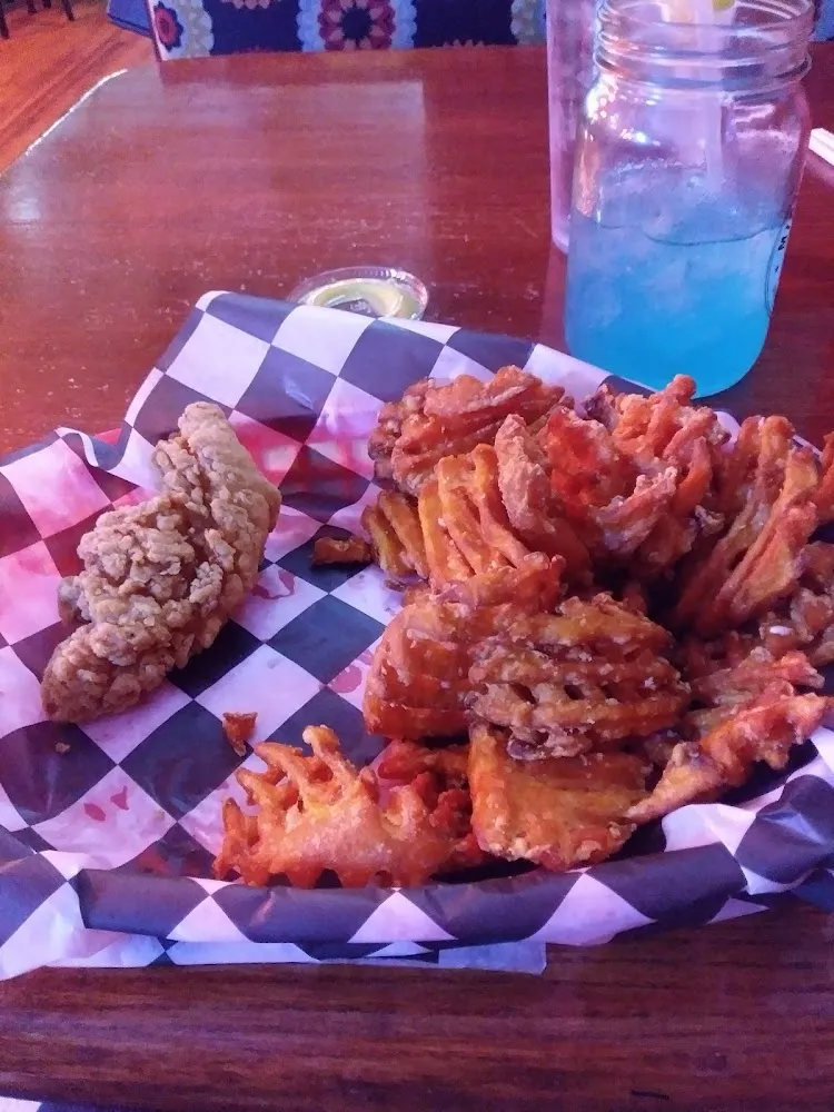 Chicken Tenders and Sweet Potato Waffle Fries